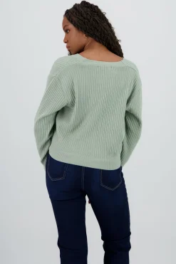 Shasa Ribbed Knit Buttoned Cardigan
