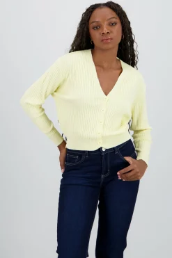 Shasa Ribbed Knit Buttoned Cardigan