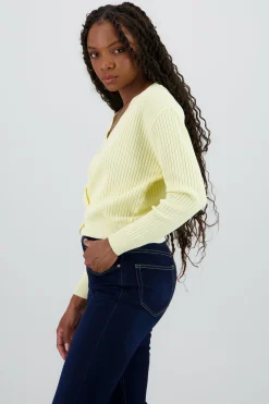 Shasa Ribbed Knit Buttoned Cardigan
