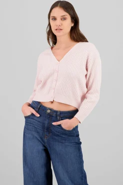 Shasa Ribbed Knit Buttoned Cardigan