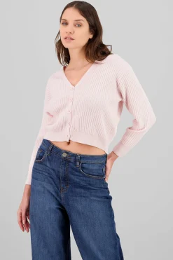 Shasa Ribbed Knit Buttoned Cardigan