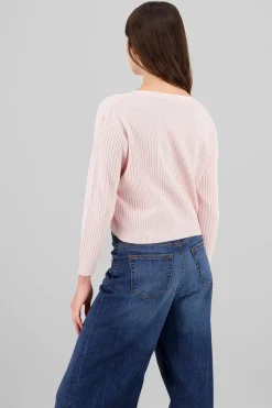 Shasa Ribbed Knit Buttoned Cardigan