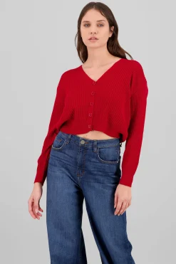Shasa Ribbed Knit Buttoned Cardigan