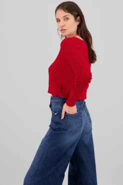 Shasa Ribbed Knit Buttoned Cardigan