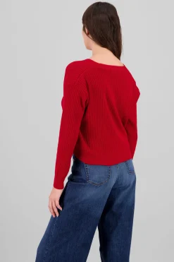 Shasa Ribbed Knit Buttoned Cardigan