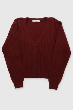 Shasa Ribbed Knit OpenButton Cardigan