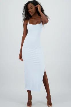 Shasa Ribbed Midi Dress with Cups