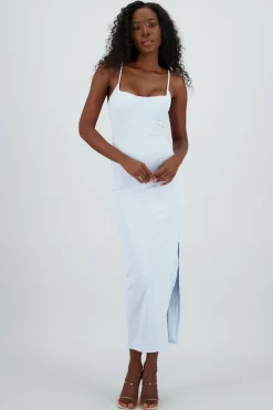 Shasa Ribbed Midi Dress with Cups
