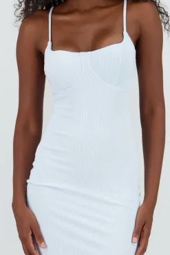 Shasa Ribbed Midi Dress with Cups