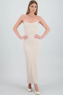 Shasa Ribbed Midi Dress with Cups
