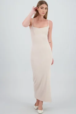 Shasa Ribbed Midi Dress with Cups