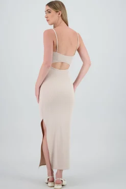Shasa Ribbed Midi Dress with Cups