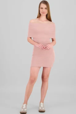 Shasa Ribbed Off Shoulder Mini Dress