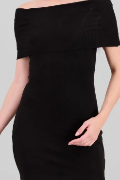 Shasa Ribbed Off Shoulder Mini Dress