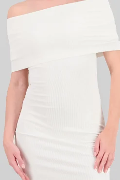 Shasa Ribbed Off Shoulder Mini Dress