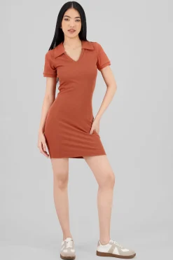 Shasa Ribbed Polo Mini Dress