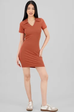 Shasa Ribbed Polo Mini Dress