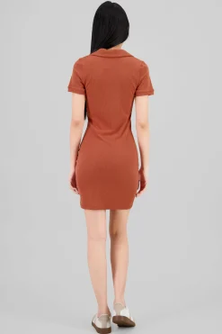 Shasa Ribbed Polo Mini Dress