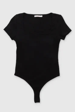 Shasa Ribbed Short Sleeve Bodysuit