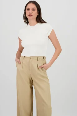 Shasa Ribbed Short Sleeve Knit Top