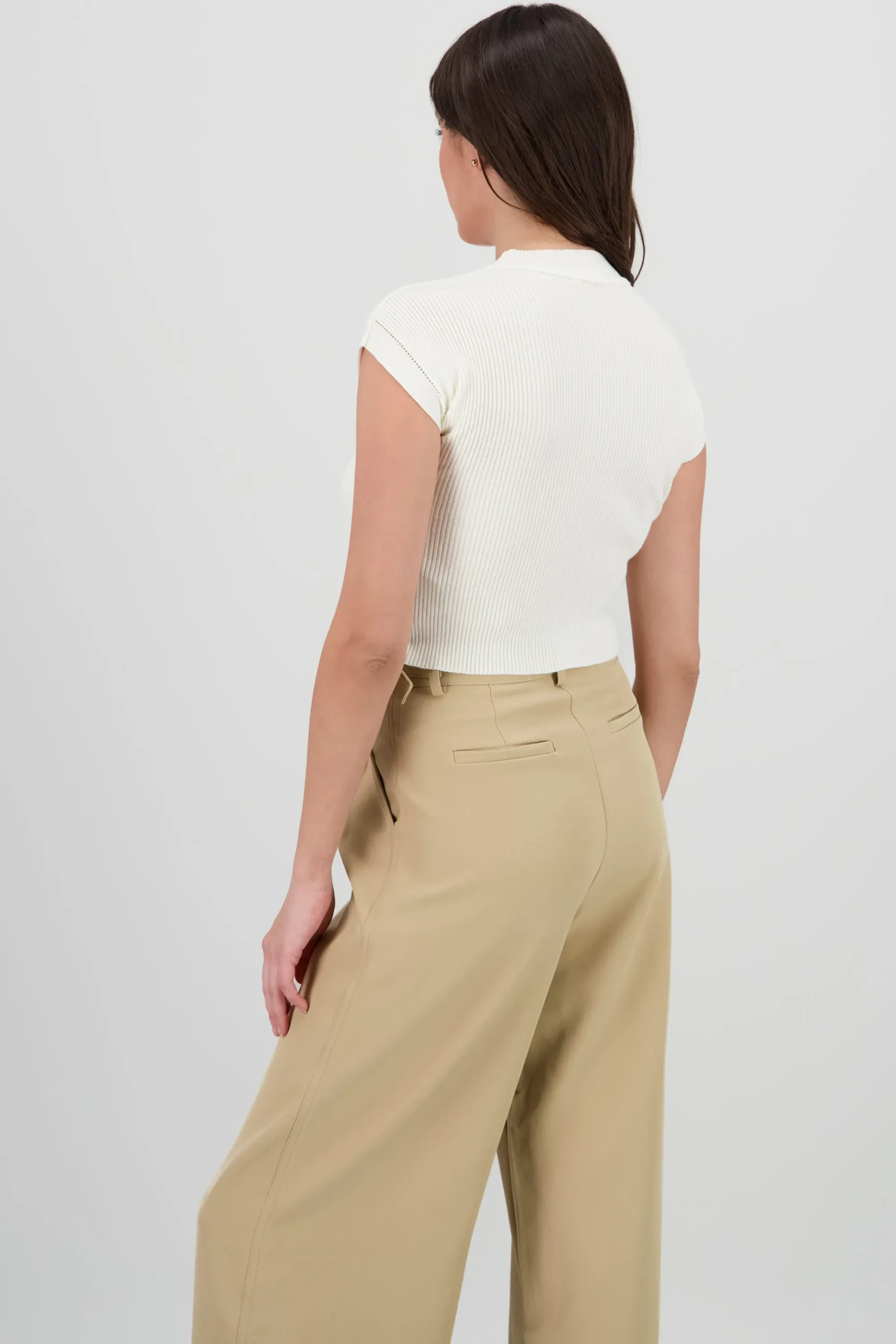 Shasa Ribbed Short Sleeve Knit Top