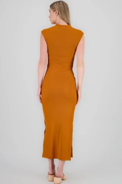 Shasa Ribbed Short Sleeve Maxi Dress