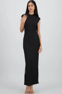 Shasa Ribbed Short Sleeve Maxi Dress