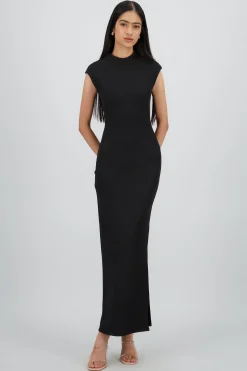 Shasa Ribbed Short Sleeve Maxi Dress