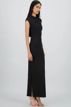 Shasa Ribbed Short Sleeve Maxi Dress
