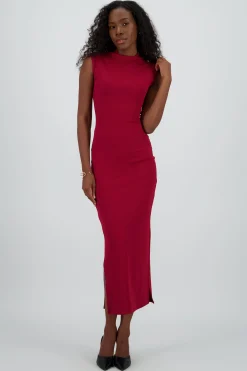 Shasa Ribbed Short Sleeve Maxi Dress
