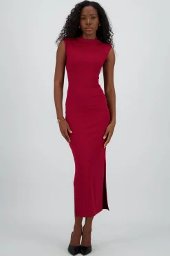 Shasa Ribbed Short Sleeve Maxi Dress