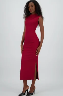 Shasa Ribbed Short Sleeve Maxi Dress