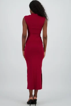 Shasa Ribbed Short Sleeve Maxi Dress