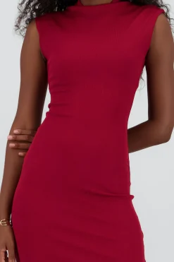 Shasa Ribbed Short Sleeve Maxi Dress