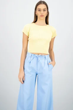 Shasa Ribbed Short Sleeve Top