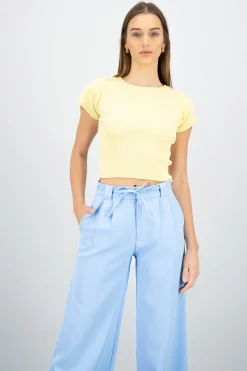 Shasa Ribbed Short Sleeve Top