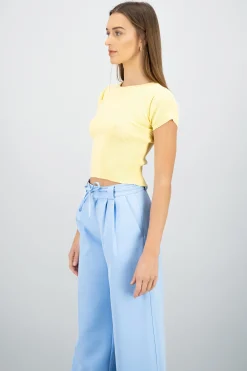 Shasa Ribbed Short Sleeve Top