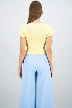 Shasa Ribbed Short Sleeve Top