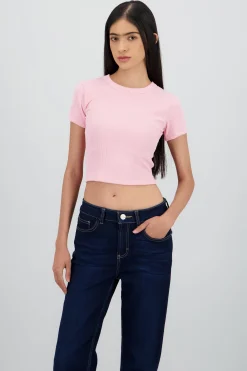 Shasa Ribbed Short Sleeve Top