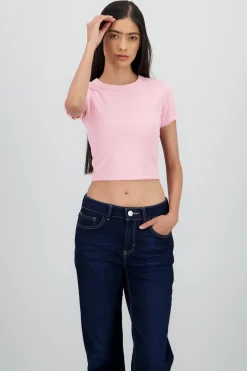 Shasa Ribbed Short Sleeve Top