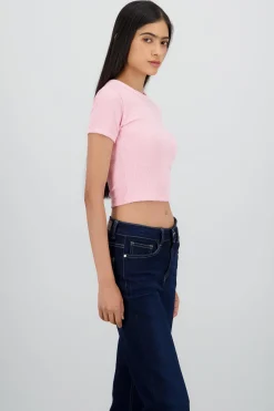 Shasa Ribbed Short Sleeve Top