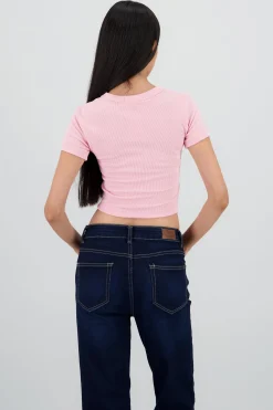 Shasa Ribbed Short Sleeve Top