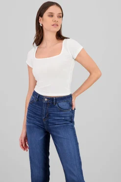 Shasa Ribbed Short Sleeve Top