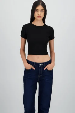 Shasa Ribbed Short Sleeve Top