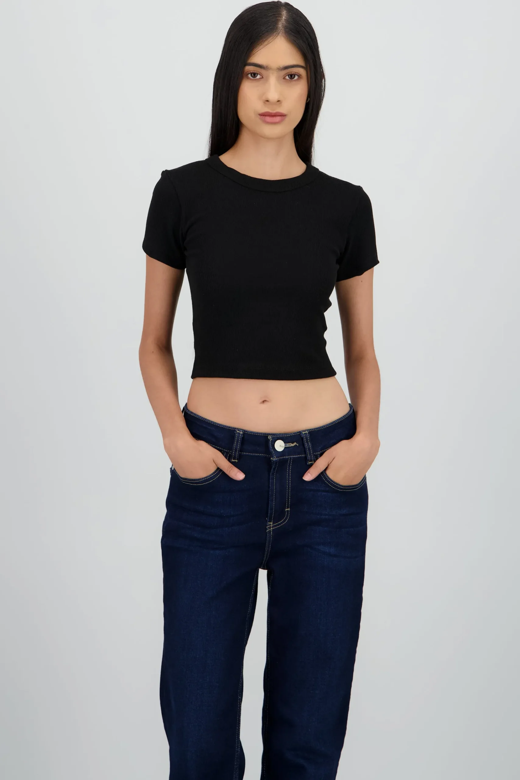 Shasa Ribbed Short Sleeve Top