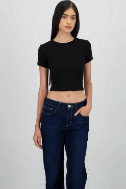 Shasa Ribbed Short Sleeve Top