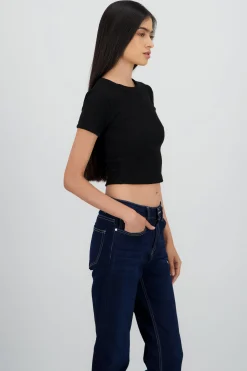 Shasa Ribbed Short Sleeve Top