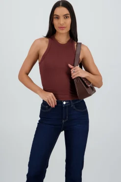 Shasa Ribbed Sleeveless Long Top