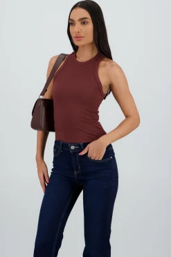 Shasa Ribbed Sleeveless Long Top