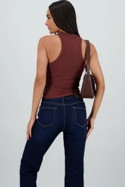 Shasa Ribbed Sleeveless Long Top